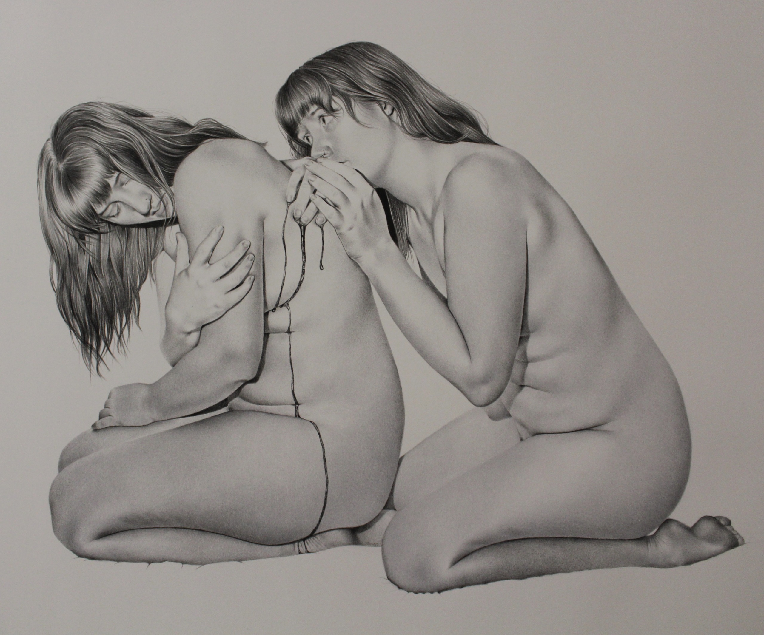 ​​Artist: ​Shonnie Lomas ​Title: I'm Sorry / Hindsight​  Judges' comments: Beautiful sketch with exquisite detail and restraint. Tenderly rendered and emotionally sensitive, with just enough left untouched to heighten focus on the central subject. A delicate, moving piece​.